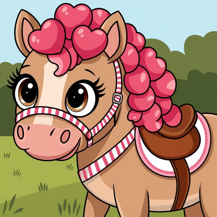 Photo des dessins animés sur des chevaux mignons456 8