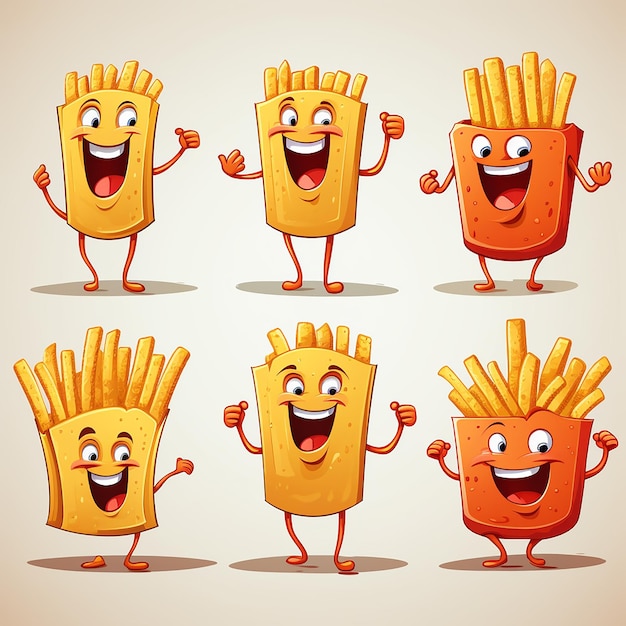 Des dessins animés Fries Delight Mascot Adventure