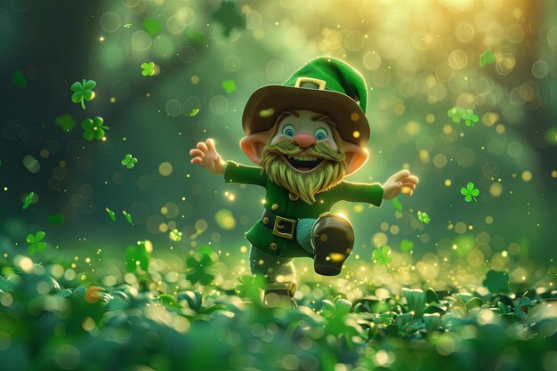 Des dessins animés de léprechauns dansants pour la fête de Saint-Patrick