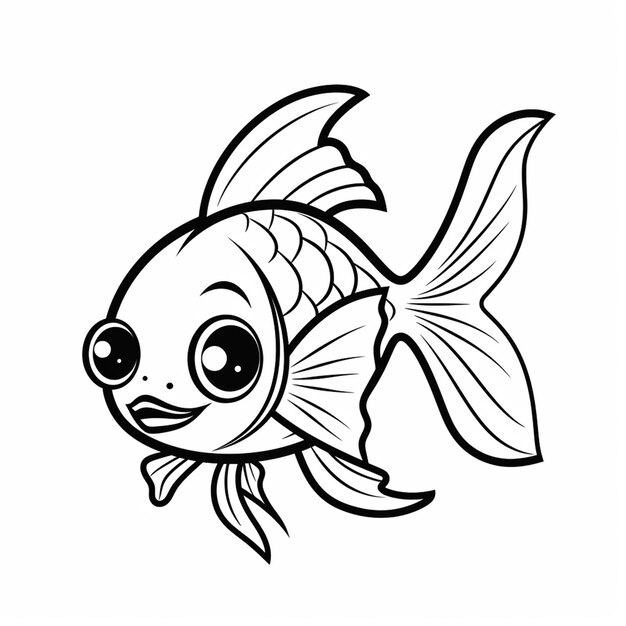 Des dessins animés de poissons mignons simples et basiques