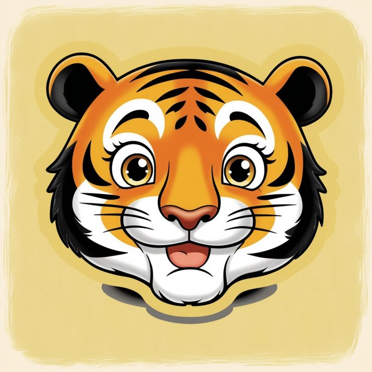 Photo des dessins animés de tigres mignons