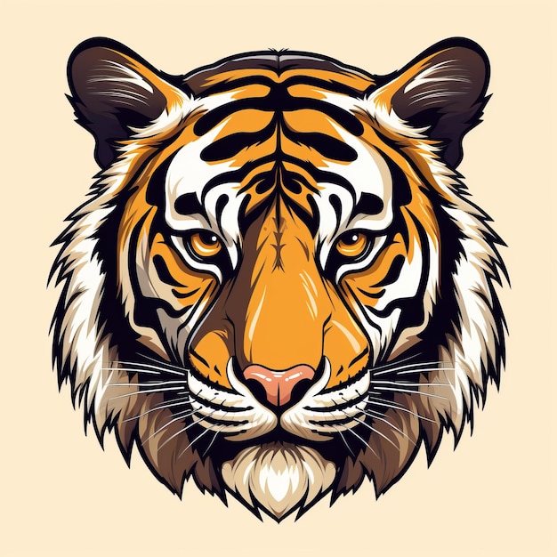 Des dessins animés de tigres simples et colorés pour les tatouages
