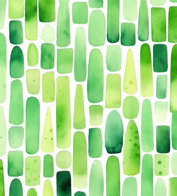 dessins d'aquarelle artistiques avec fond de thème de couleur verte dans le style de lignes ponctuées multiples en gras forme ludique