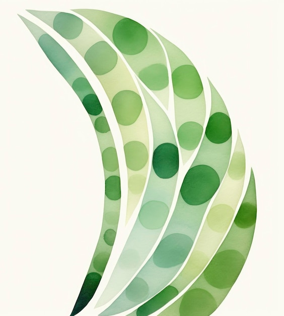 Photo dessins d'aquarelle artistiques avec fond de thème de couleur verte dans le style de lignes ponctuées multiples en gras forme ludique