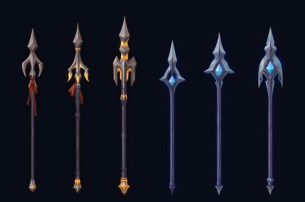 Des dessins d'armes et des icônes de jeux