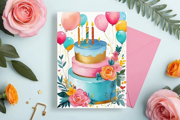 Photo des dessins de cartes de vœux esthétiques et lisses pour les anniversaires, les mariages.