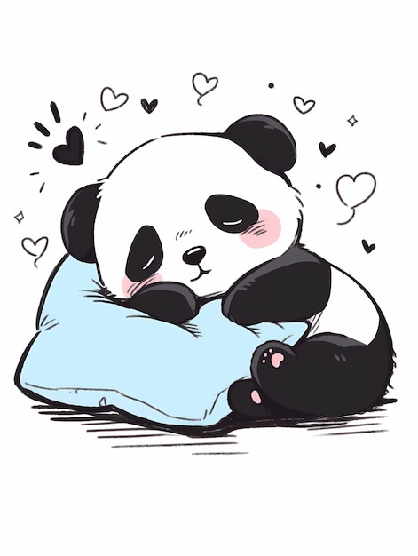 dessins colorés de panda mignonconception de personnage de pandapeintures décorativespandas de ferrania et bambou