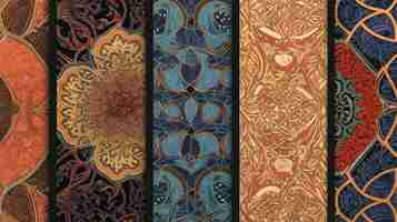 Photo dessins détaillés de tissus et textiles islamiques