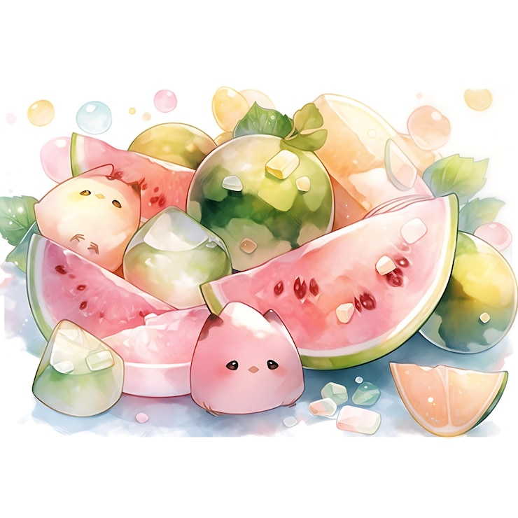 Photo dessins de fruits à l'aquarelle captivants pour une expérience ludique et colorée