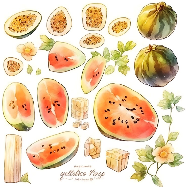 Photo dessins de fruits à l'aquarelle captivants pour une expérience ludique et colorée