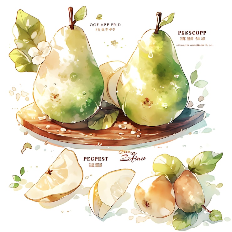 Photo dessins de fruits à l'aquarelle captivants pour une expérience ludique et colorée
