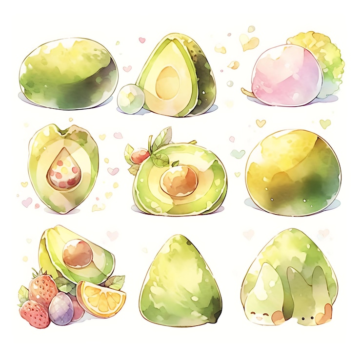 Photo dessins de fruits à l'aquarelle captivants pour une expérience ludique et colorée
