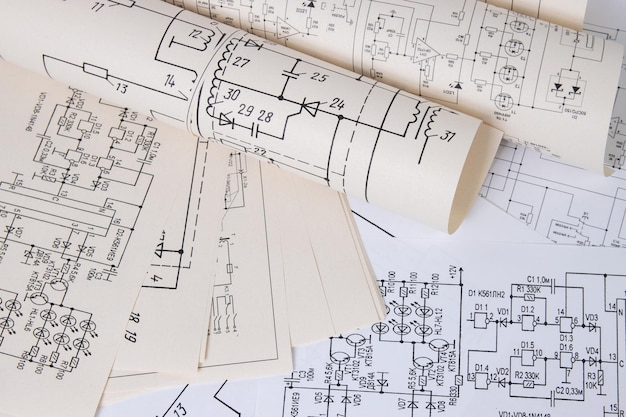 Photo dessins imprimés de circuits électriques technologie scientifique et électronique