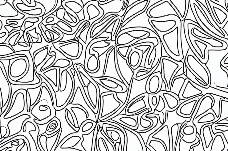 Photo des dessins en ligne grise de formes organiques à l'arrière-plan