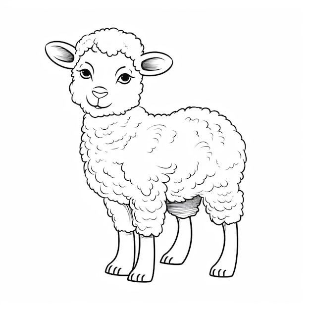 Dessins de moutons croquis simple livre de coloriage kawaii art des animaux