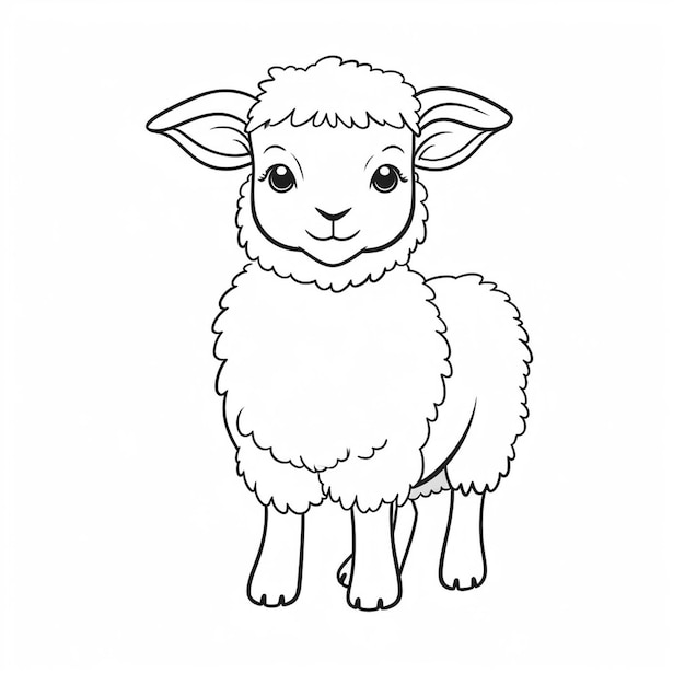 Des dessins de moutons mignons kawaii livre de coloriage plat kawaii art animal