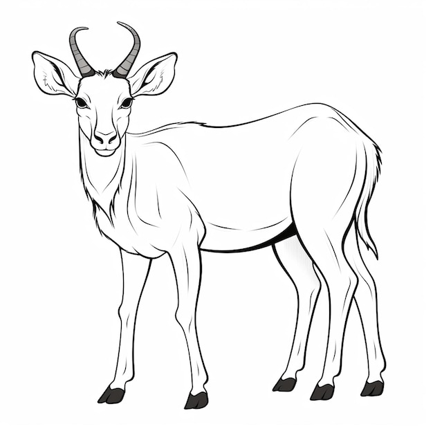 Photo des dessins nilgai mignons mignons livre de coloriage kawaii art de ligne