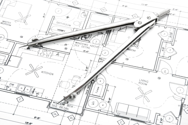 Des dessins de planification de la construction