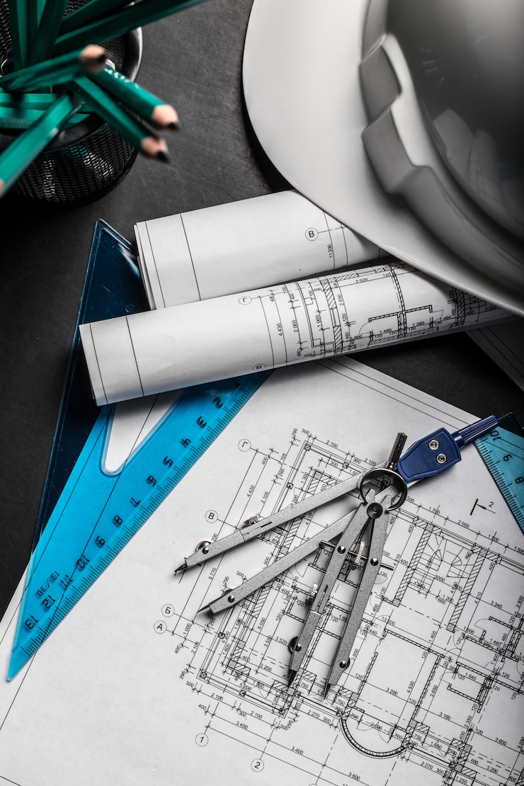 Photo dessins de planification de la construction