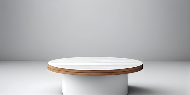 Dessus de table en bois sur fond blanc avec concept d'affichage de produit
