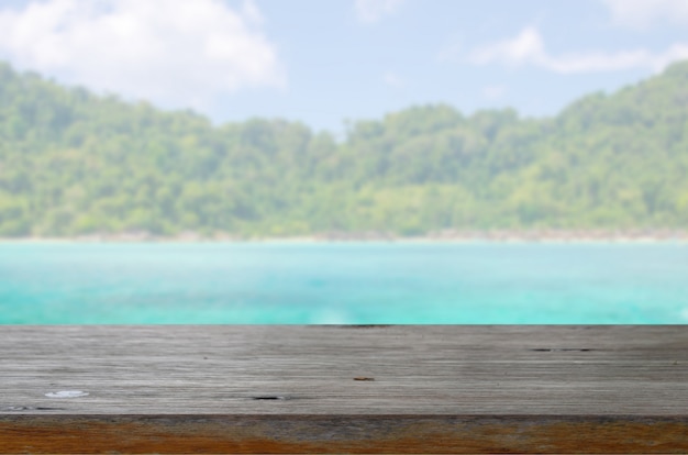 Dessus de table en bois mer et plage