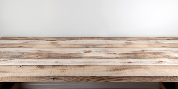 Un dessus de table en bois vide pour le placement de produits