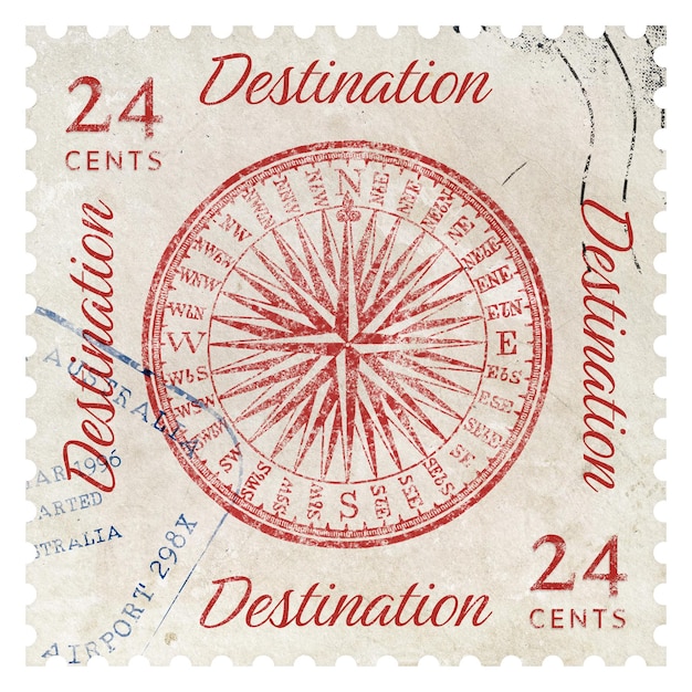 Destination png timbre postal autocollant papeterie de voyage fond transparent
