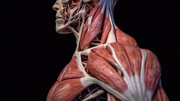 Photo détail de l'anatomie humaine des artères musculaires de l'épaule