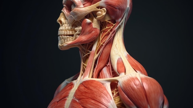 Photo détail de l'anatomie humaine des artères musculaires de l'épaule