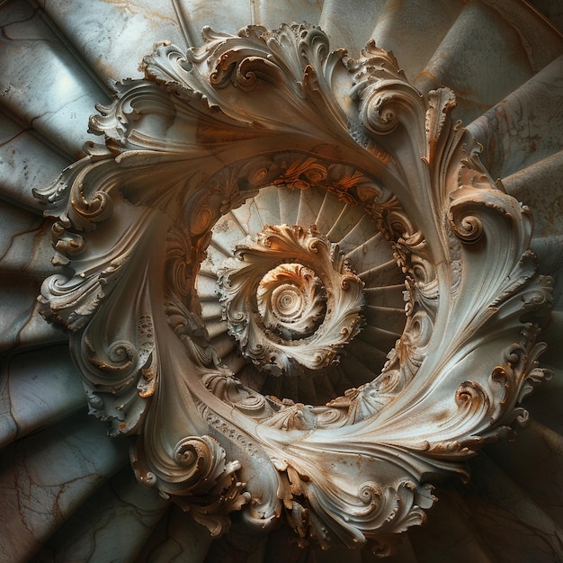 Le détail architectural d'un escalier en spirale