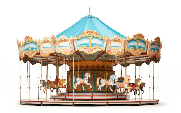 Détail de carrousel classique sur fond blanc