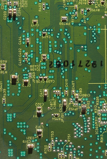 Détail d'un circuit imprimé électronique