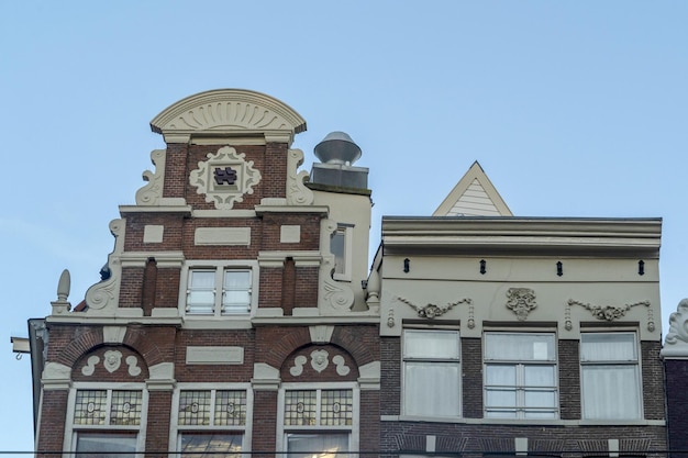 Détail du bâtiment du centre-ville d'Amsterdam