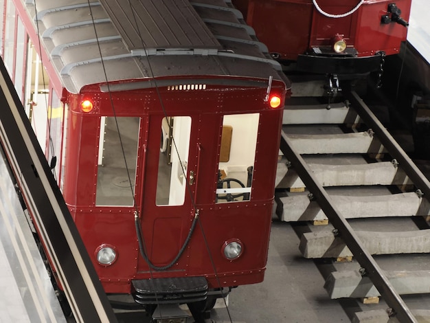 Détail du wagon de métro du Vieux Madrid en Espagne