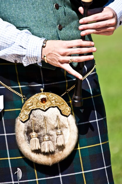 Détail d'une exposition de cornemuse pendant les Highland Games