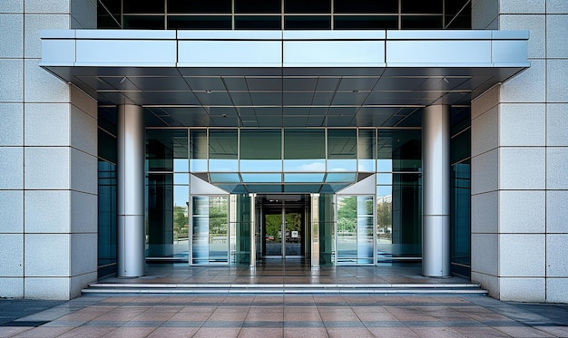 Détail de la façade d'un immeuble de bureaux