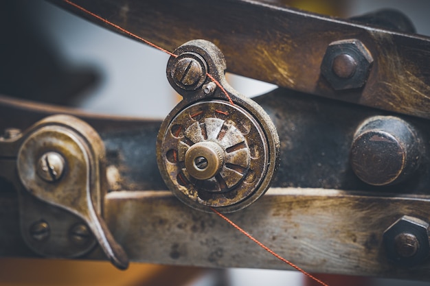 Détail d'une machine à coudre des chaussures