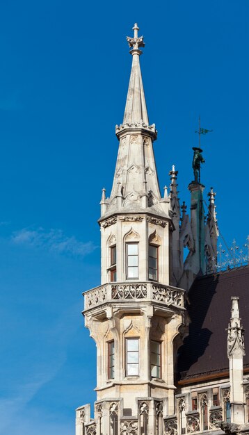 Détail de la mairie sur la Marienplatz