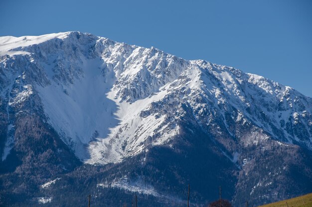 Détail de la montagne enneigée