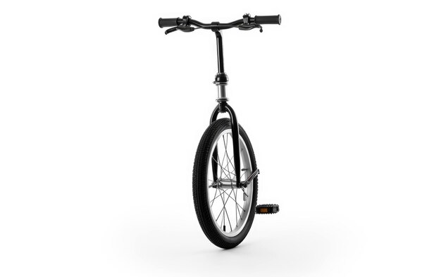 Détail de la roue d'unicycle sur fond blanc