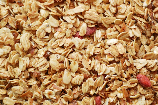 Detail shot de granola Musli dans un bol