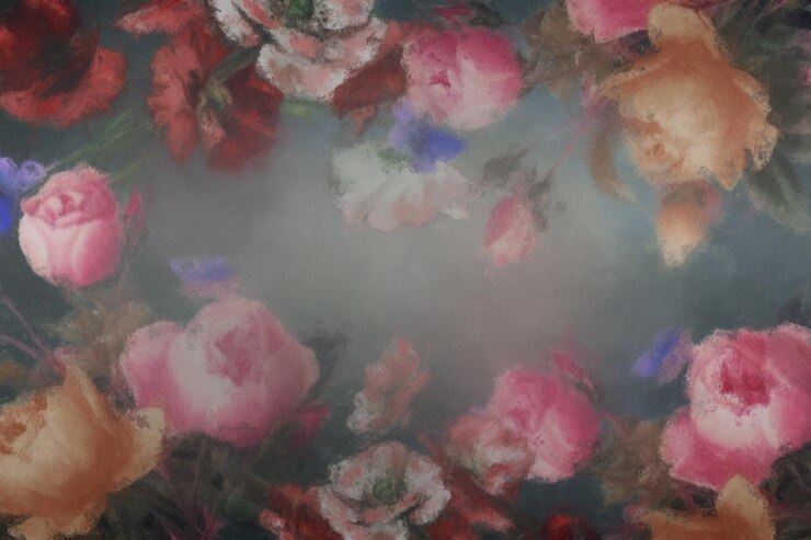 Photo détail de toile peinte à l'huile dans des tons roses
