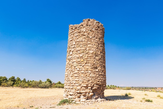 Détail de la tour de guet arabe près de la ville de Fonelas, Grenade