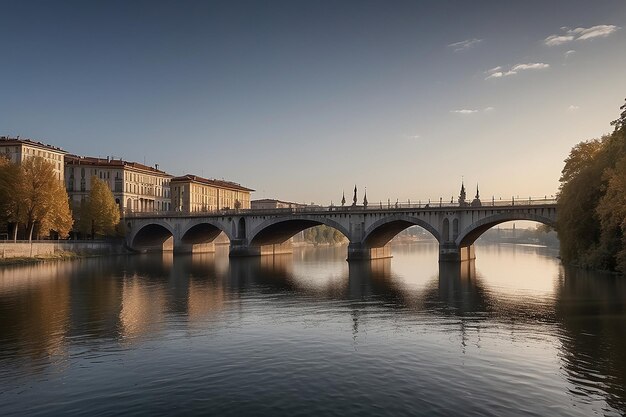 Photo détail de turin du pont sur la rivière po