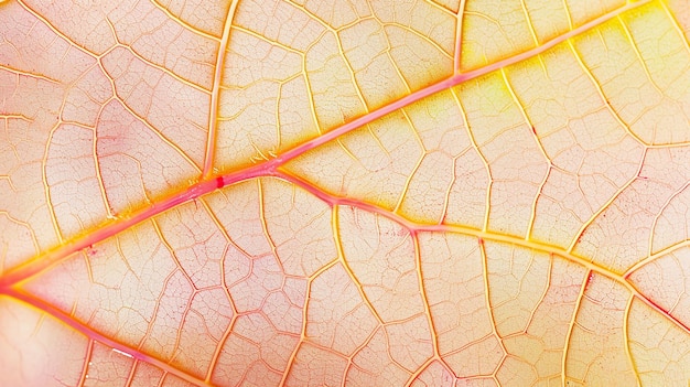 Photo détail des veines de la texture des feuilles d'automne