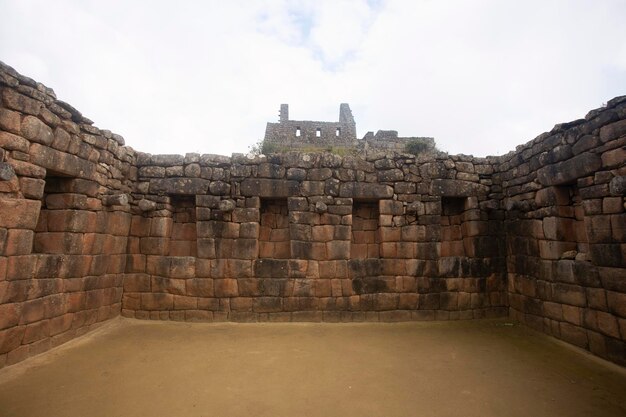 Détails de l'ancienne citadelle Inca de la ville de Machu Picchu dans la Vallée Sacrée du Pérou.