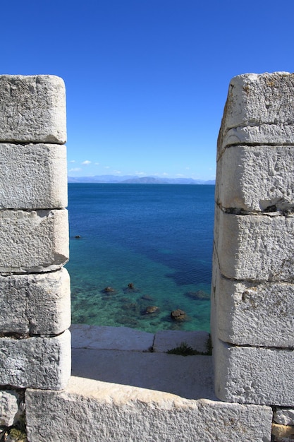 Détails de l'ancienne forteresse de Corfou Grèce