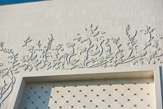 Détails de la célèbre mosquée blanche Sheikh Zayed à Abu Dhabi, Émirats Arabes Unis