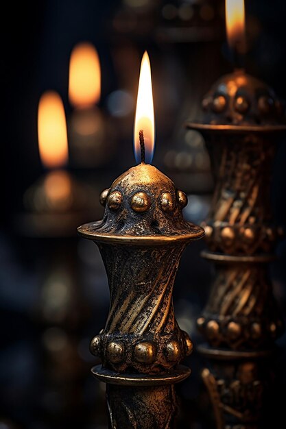 détails complexes des bougies utilisées pendant le jour de Candlemas créés avec ai génératif