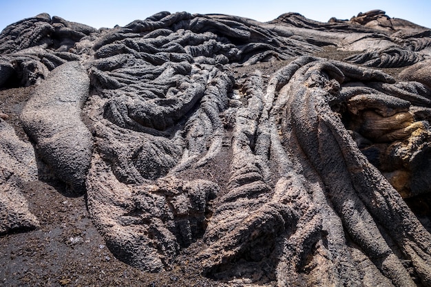 Photo détails de coulée de lave sur pico do fogo, cap-vert